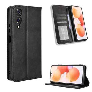 For Cubot A10 Magnetic Buckle Retro Texture Leather Phone Case(Black)