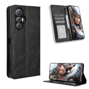 For Cubot Max 5 Magnetic Buckle Retro Texture Leather Phone Case(Black)