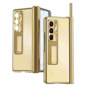 For Samsung Galaxy Z Fold5 Aluminum Alloy Double Hinge Shockproof Phone Protective Case(Gold)