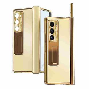 For Samsung Galaxy Z Fold5 Aluminum Alloy Double Hinge Shockproof Phone Protective Case(Champagne Gold)