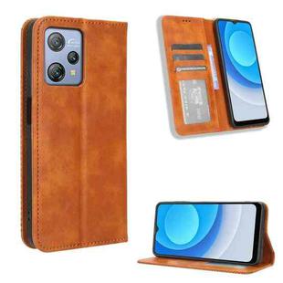 For Blackview A53 / A53 Pro Magnetic Buckle Retro Texture Leather Phone Case(Brown)