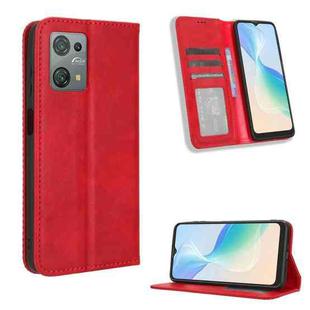 For Blackview Oscal C30 / C30 Pro Magnetic Buckle Retro Texture Leather Phone Case(Red)