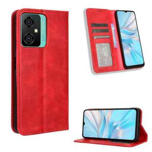 For Blackview Oscal C70 Magnetic Buckle Retro Texture Leather Phone Case(Red)