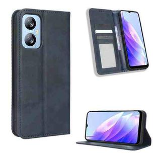 For Blackview A52 / A52 Pro Magnetic Buckle Retro Texture Leather Phone Case(Blue)