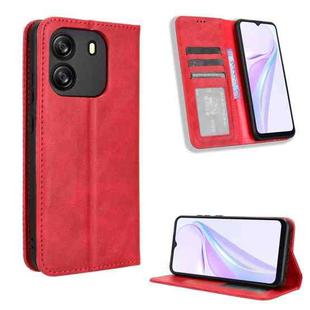 For Blackview Wave 6C Magnetic Buckle Retro Texture Leather Phone Case(Red)