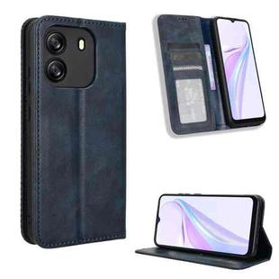 For Blackview Wave 6C Magnetic Buckle Retro Texture Leather Phone Case(Blue)