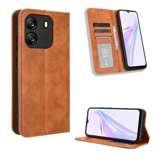 For Blackview Wave 6C Magnetic Buckle Retro Texture Leather Phone Case(Brown)