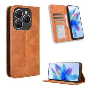 For Blackview Shark 9 Magnetic Buckle Retro Texture Leather Phone Case(Brown)