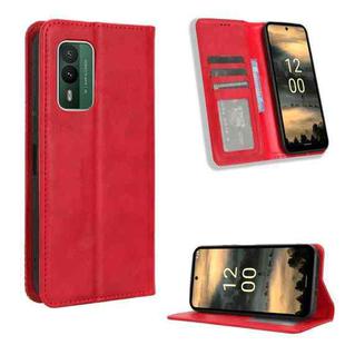 For Nokia XR21 Magnetic Buckle Retro Texture Leather Phone Case(Red)