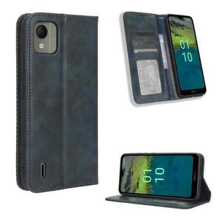 For Nokia C110 4G Magnetic Buckle Retro Texture Leather Phone Case(Blue)