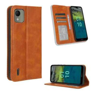 For Nokia C110 4G Magnetic Buckle Retro Texture Leather Phone Case(Brown)