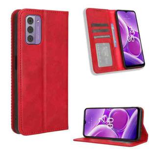 For Nokia C300 4G Magnetic Buckle Retro Texture Leather Phone Case(Red)