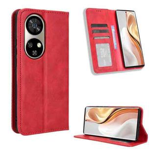 For Ulefone Note 17 Pro Magnetic Buckle Retro Texture Leather Phone Case(Red)