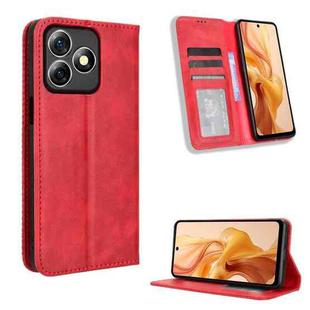 For Ulefone Note 18 Ultra Magnetic Buckle Retro Texture Leather Phone Case(Red)