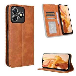 For Ulefone Note 18 Ultra Magnetic Buckle Retro Texture Leather Phone Case(Brown)