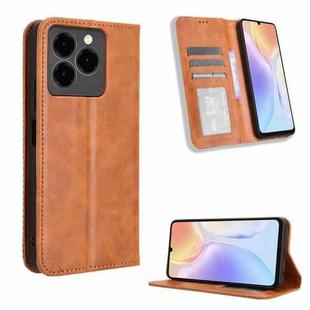 For Ulefone Note 20 Pro Magnetic Buckle Retro Texture Leather Phone Case(Brown)