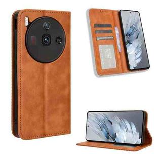 For ZTE nubia Z50S Pro Magnetic Buckle Retro Texture Leather Phone Case(Brown)