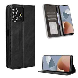 For ZTE Blade A73 4G Magnetic Buckle Retro Texture Leather Phone Case(Black)