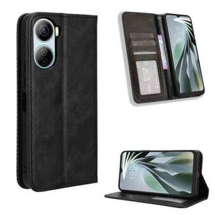 For ZTE Libero 5G IV Magnetic Buckle Retro Texture Leather Phone Case(Black)