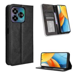 For ZTE Axon 60 Lite / Blade V60 Vita Magnetic Buckle Retro Texture Leather Phone Case(Black)