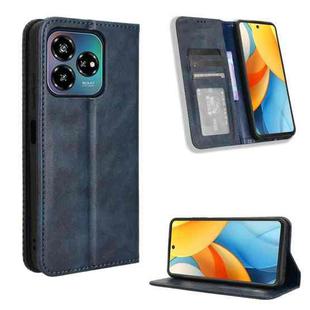 For ZTE Axon 60 Lite / Blade V60 Vita Magnetic Buckle Retro Texture Leather Phone Case(Blue)