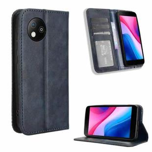 For ZTE Blade A35 Lite Magnetic Buckle Retro Texture Leather Phone Case(Blue)