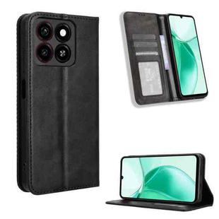 For ZTE Blade A35 Magnetic Buckle Retro Texture Leather Phone Case(Black)