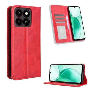 For ZTE Blade A35 Magnetic Buckle Retro Texture Leather Phone Case(Red)