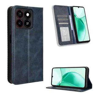 For ZTE Blade A35 Magnetic Buckle Retro Texture Leather Phone Case(Blue)