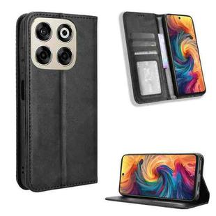 For ZTE Blade V70 4G Magnetic Buckle Retro Texture Leather Phone Case(Black)