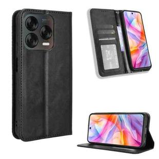 For ZTE Blade V70 Design 4G Magnetic Buckle Retro Texture Leather Phone Case(Black)