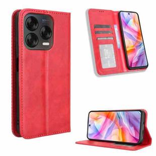 For ZTE Blade V70 Design 4G Magnetic Buckle Retro Texture Leather Phone Case(Red)