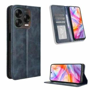 For ZTE Blade V70 Design 4G Magnetic Buckle Retro Texture Leather Phone Case(Blue)