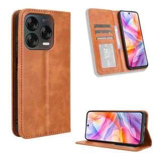 For ZTE Blade V70 Design 4G Magnetic Buckle Retro Texture Leather Phone Case(Brown)