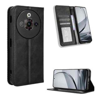 For ZTE nubia Focus Pro 5G Magnetic Buckle Retro Texture Leather Phone Case(Black)