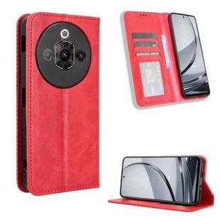 For ZTE nubia Focus Pro 5G Magnetic Buckle Retro Texture Leather Phone Case(Red)