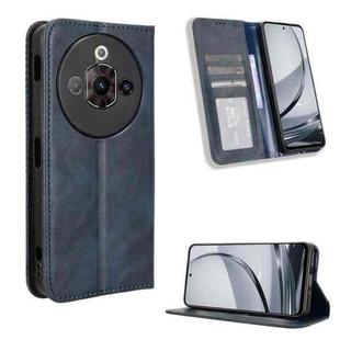 For ZTE nubia Focus Pro 5G Magnetic Buckle Retro Texture Leather Phone Case(Blue)