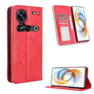 For ZTE nubia Z70 Ultra Magnetic Buckle Retro Texture Leather Phone Case(Red)