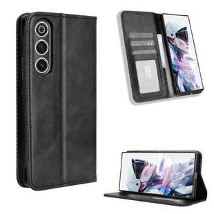 For ZTE nubia Red Magic 10 Air Magnetic Buckle Retro Texture Leather Phone Case(Black)