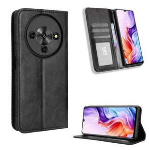For ZTE Blade A76 5G Magnetic Buckle Retro Texture Leather Phone Case(Black)