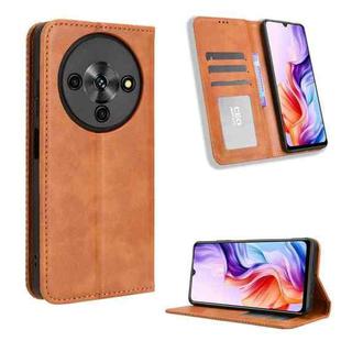 For ZTE Blade A76 5G Magnetic Buckle Retro Texture Leather Phone Case(Brown)