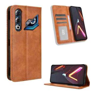 For ZTE nubia Neo 3 GT 5G Magnetic Buckle Retro Texture Leather Phone Case(Brown)