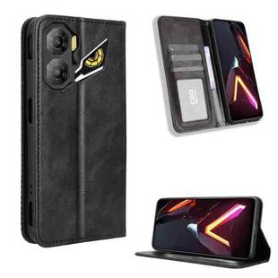 For ZTE nubia Neo 3 5G Magnetic Buckle Retro Texture Leather Phone Case(Black)