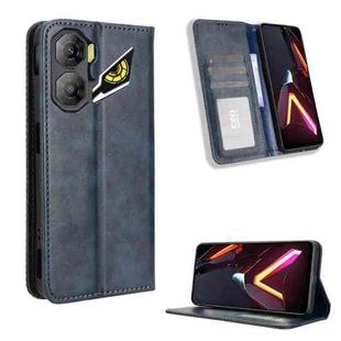For ZTE nubia Neo 3 5G Magnetic Buckle Retro Texture Leather Phone Case(Blue)