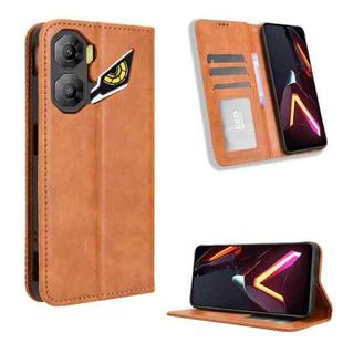 For ZTE nubia Neo 3 5G Magnetic Buckle Retro Texture Leather Phone Case(Brown)