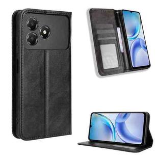 For ZTE Blade A36 4G Magnetic Buckle Retro Texture Leather Phone Case(Black)