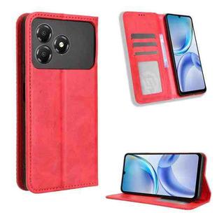 For ZTE Blade A36 4G Magnetic Buckle Retro Texture Leather Phone Case(Red)
