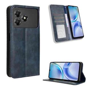 For ZTE Blade A36 4G Magnetic Buckle Retro Texture Leather Phone Case(Blue)