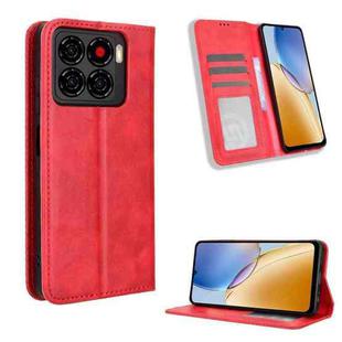 For ZTE Blade A56 4G Magnetic Buckle Retro Texture Leather Phone Case(Red)