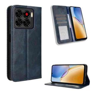 For ZTE Blade A56 4G Magnetic Buckle Retro Texture Leather Phone Case(Blue)